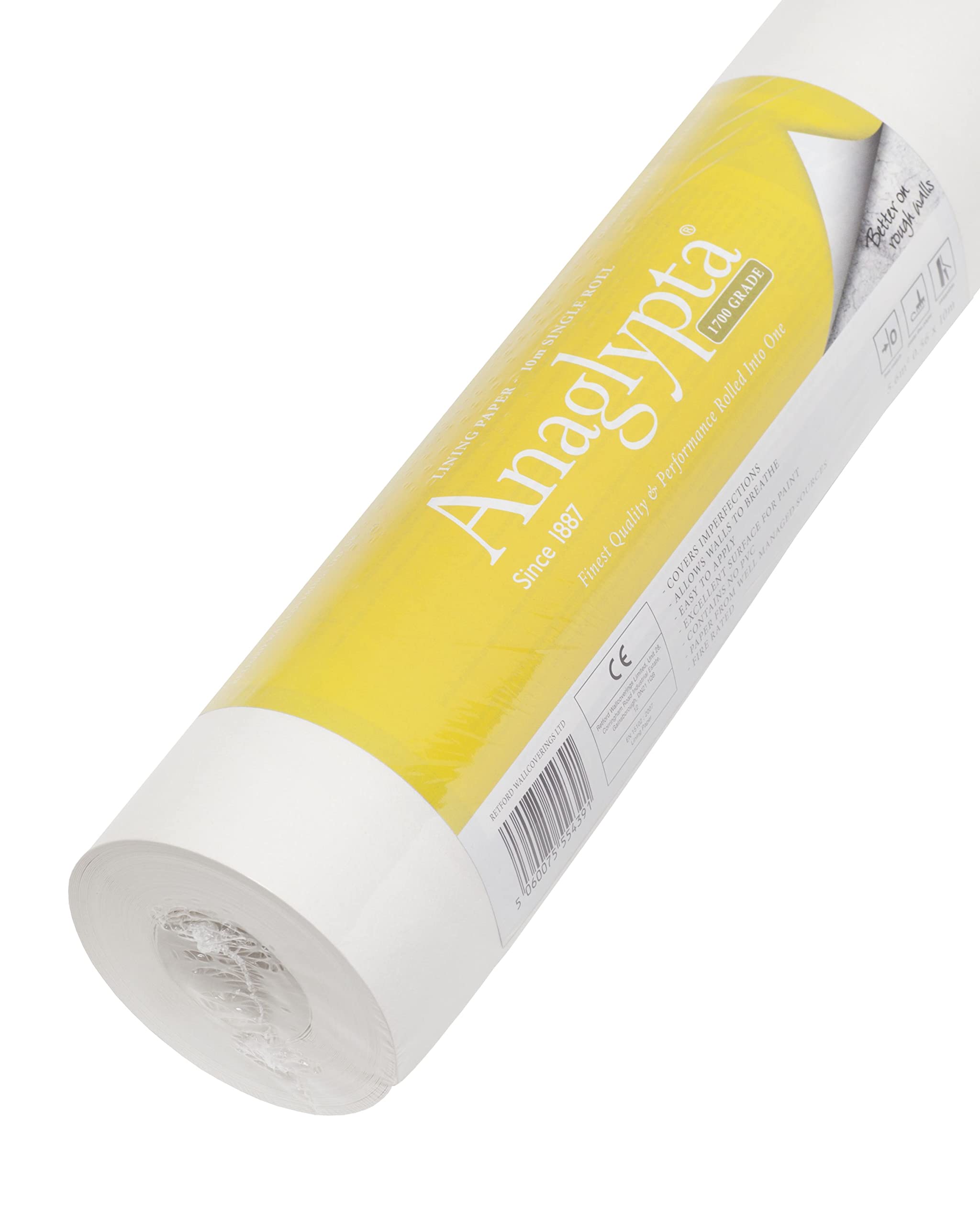 Anaglypta® Lining Paper - 10 Metre, 20 Metre and 40 Metre Rolls - Grades 800 to 2500 (1700 Grade Double (20m))