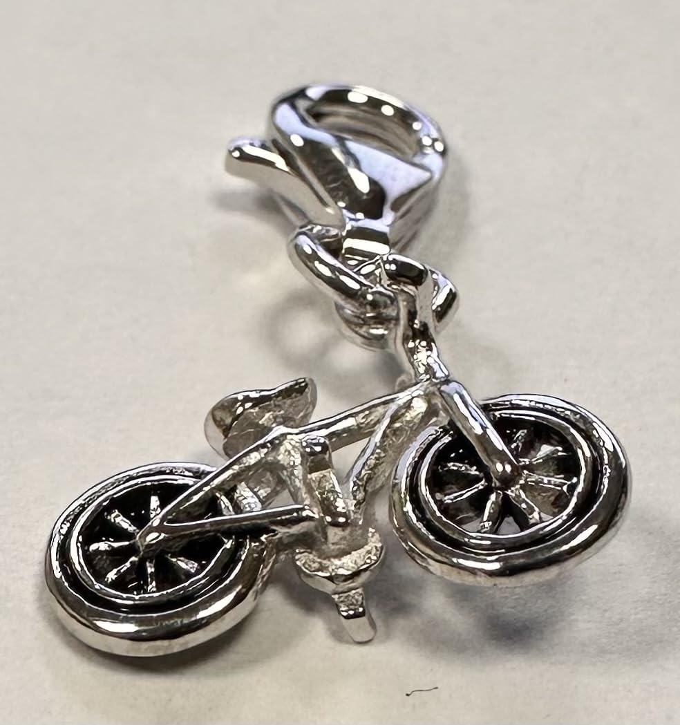 Quiges Charm con Cierre Plateado Bicicleta Abalorios Joyería de Mujer