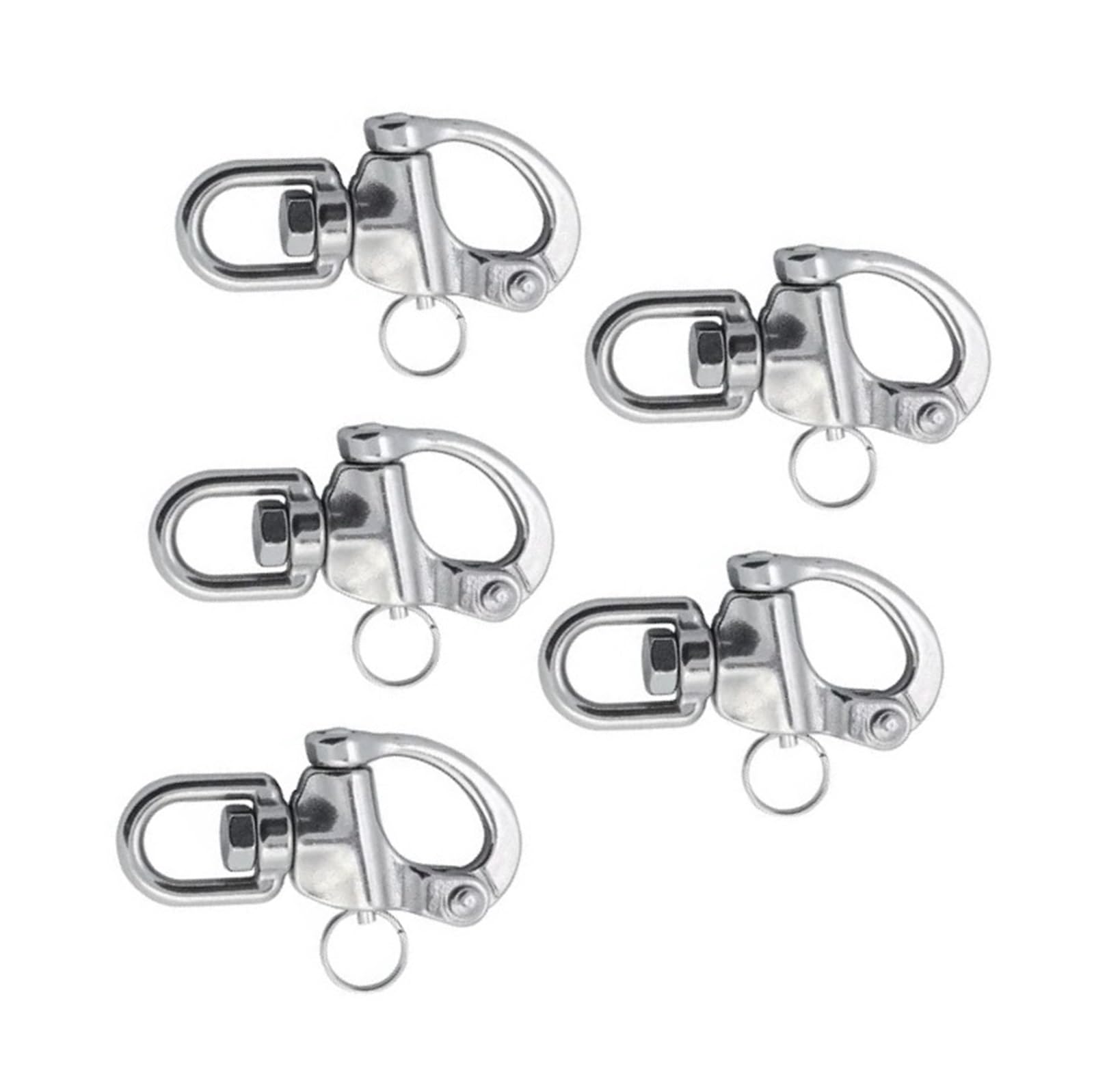 5 grilletes giratorios de liberación rápida con Anilla de Acero Inoxidable 316 de Alta Resistencia de 70 mm, 87 mm y 128 mm for Aparejos de navegación.(87mm)