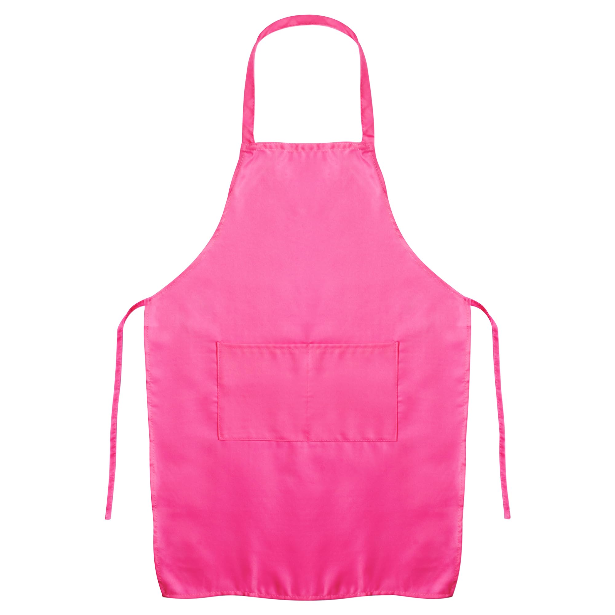 Hardys Plain Kids Apron with 2 Front Pockets - Apron for Secondary School & Primary Ages 8-16 | Durable Kids Aprons Suitable for Craft, Art, Painting, Cooking | 74x54cm Hot Pink