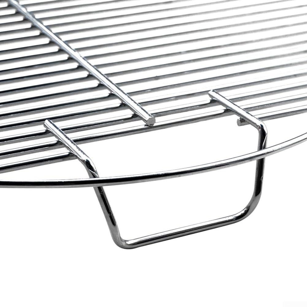 Grille ronde en acier inoxydable conçue pour une cuisson efficace en plein air parfaitement dimensionnée à 44 à 5 cm