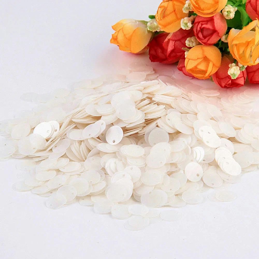 Glitter per artigianato e cucito, glitter piatti rotondi da 50 g, 10 mm, 15 mm, 20 mm, 25 mm, 30 mm, per cucito, matrimonio, tempo libero creativo (trasparente, 10 mm50 g1250 pezzi)