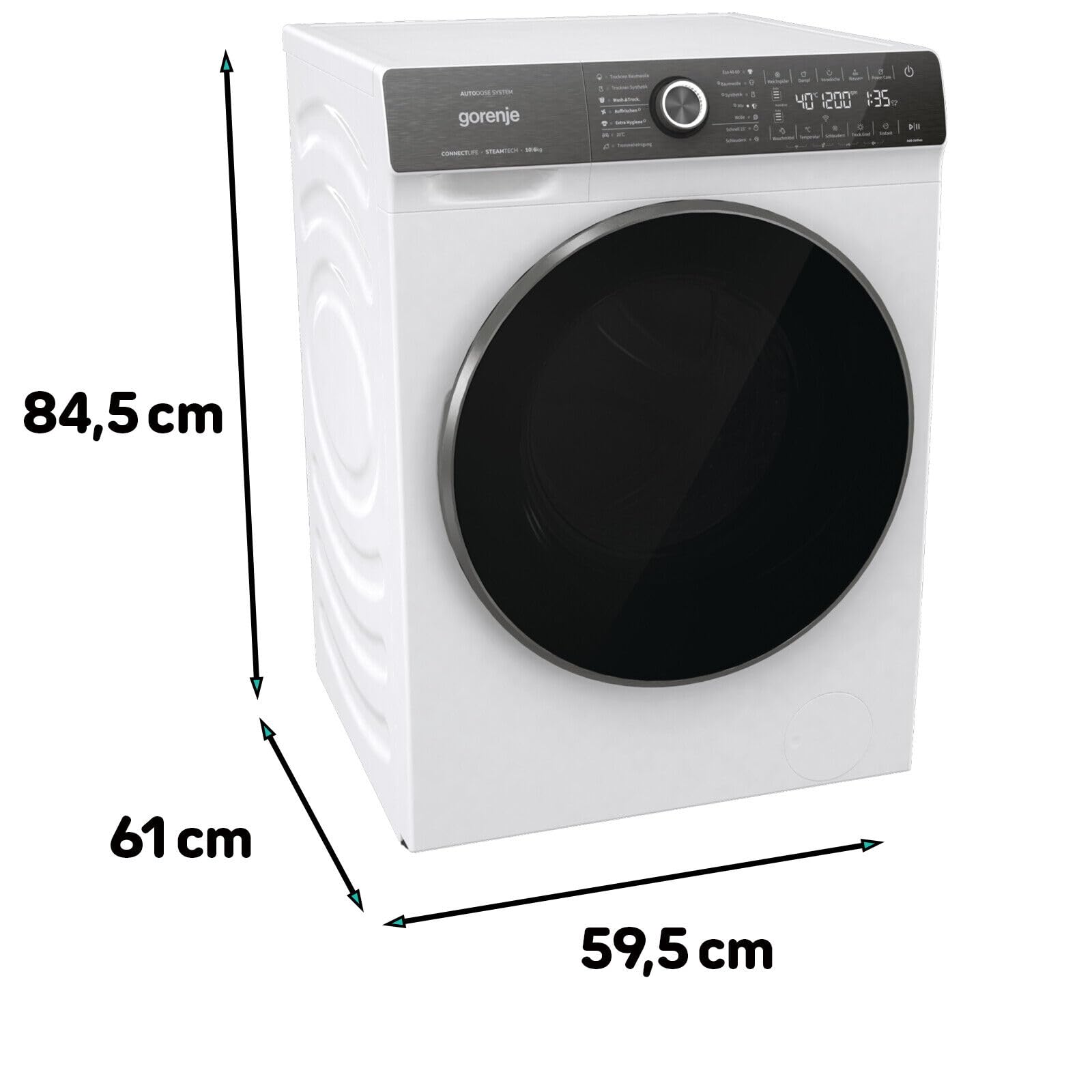Gorenje WD2S164ADSWA/DE Waschtrockner Frontlader Wi-Fi 10kg 1400 U/Min A Weiß