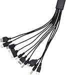 10 in 1 Universal USB Cable, Multi Charging Cable Compatible with Multiple Cell Phones Blutooth Earphone Speaker MP3 Player