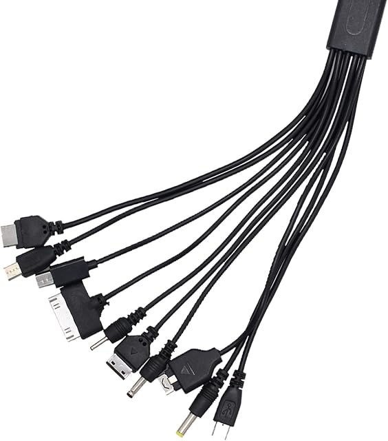10 in 1 Universal USB Cable, Multi Charging Cable Compatible with Multiple Cell Phones Blutooth Earphone Speaker MP3 Player