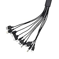 Vista 1 de Cable USB universal 10 en 1, cable de carga múltiple compatible con múltiples teléfonos celulares, auriculares Bluetooth, altavoz, reproductor de MP3