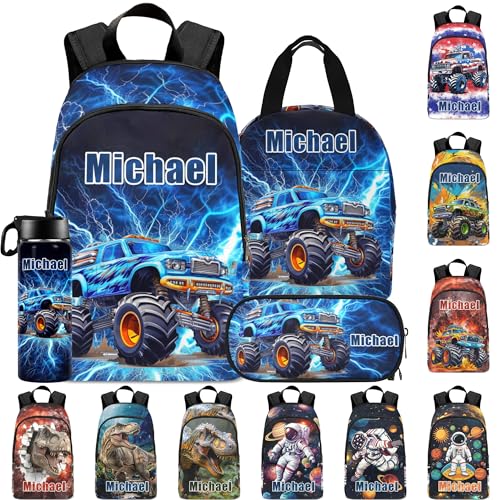 Asbepint Custom School Backpack & Lunch Bag Set for Kids