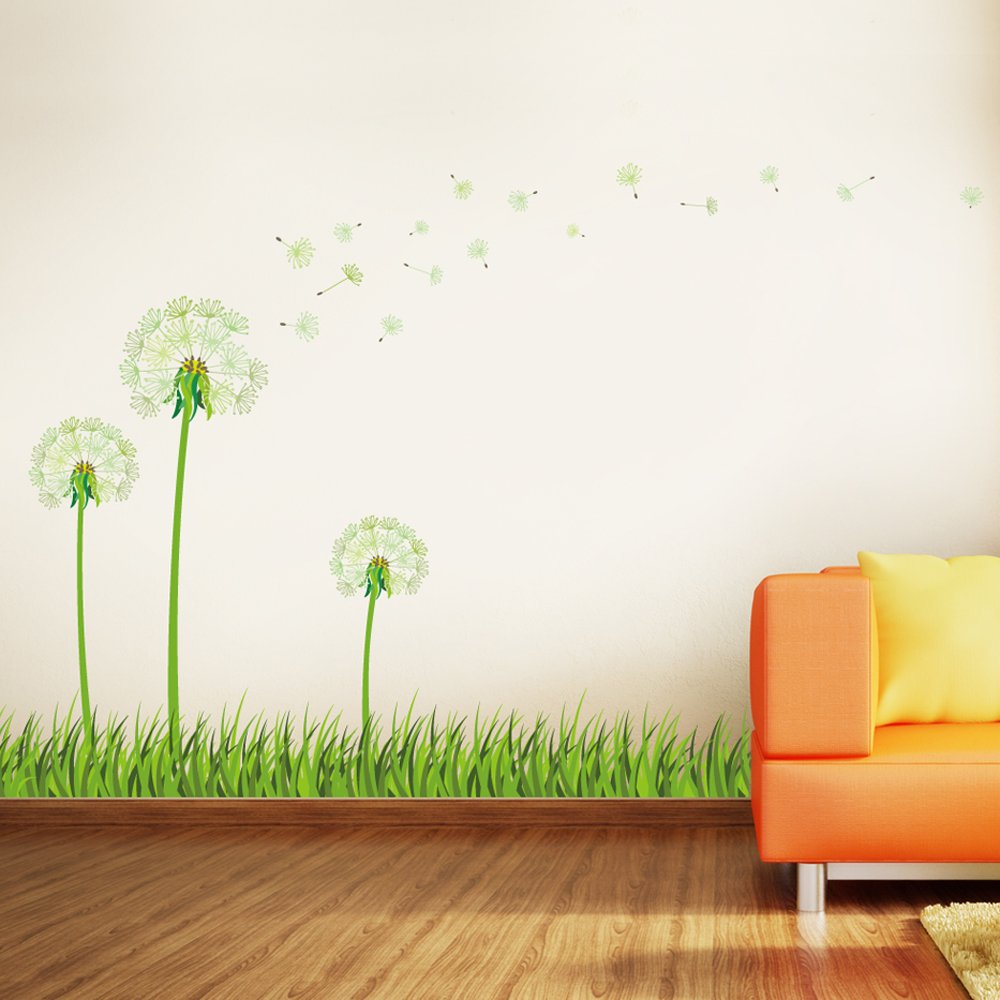Walplus Huge Glow In Dark Effect Dandelion Flower Art Wall Sticker Decoration Glow In Dark Stickers Stock Clearance from B&Q