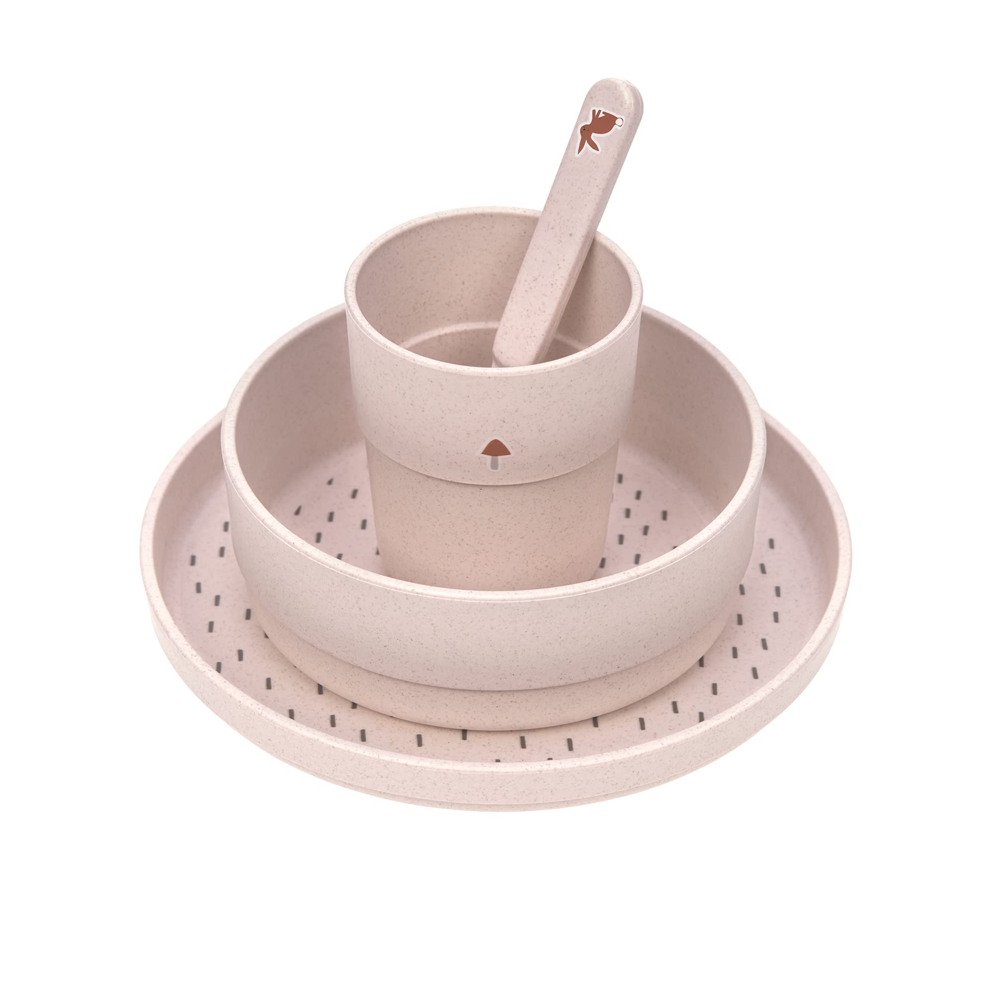 LÄSSIG Set de vaisselle enfants sans mélamine BPA Little Forest Rabbit lave-vaisselle micro-ondes