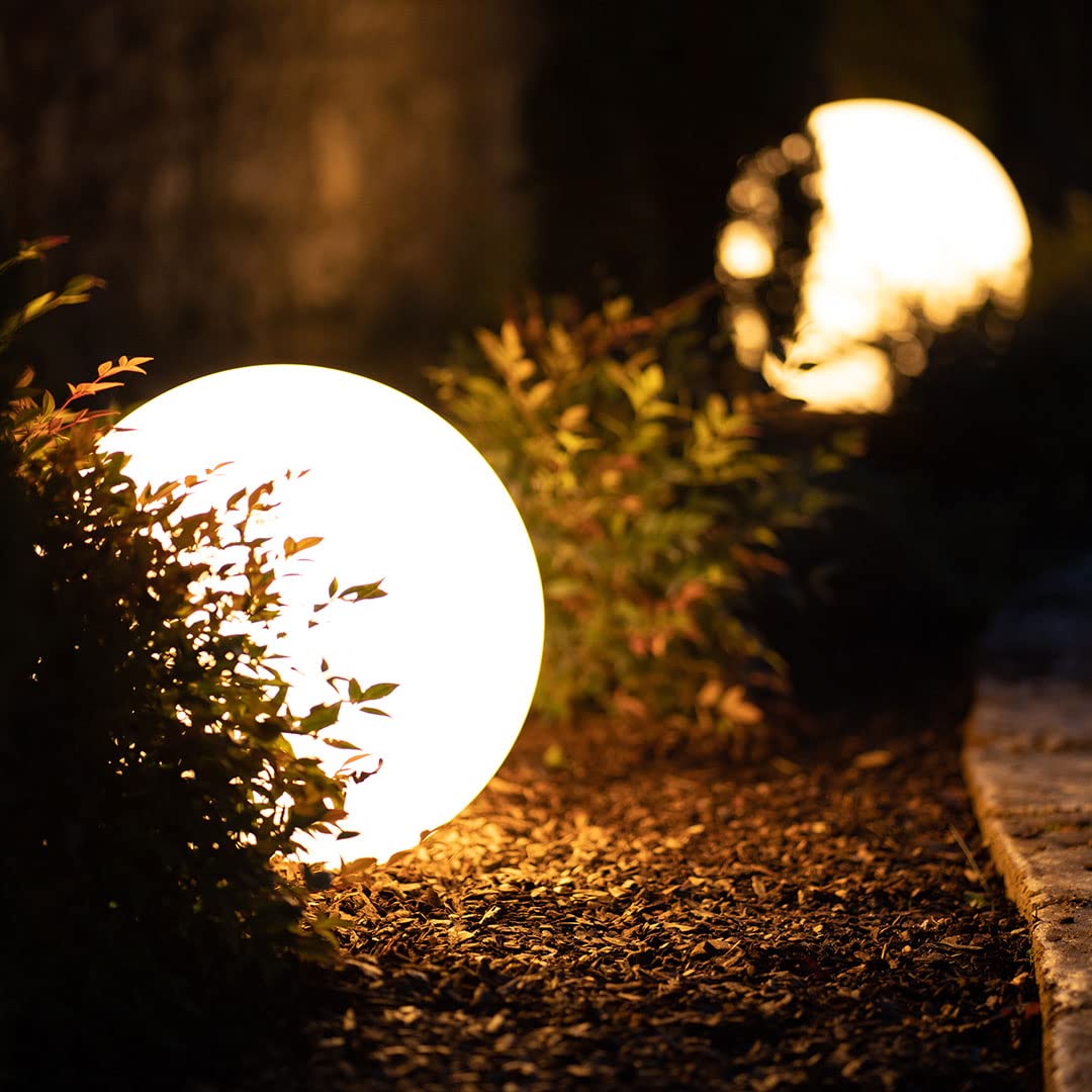 Danieli Sfera Luminosa da Giardino 60cm Made in Italy | Sphere L LED Luce Calda | Luci a LED da Giardino a Forma di Palla da Esterno-Interno |Trasformatore IP20 da 1,1 mt e LED IP67