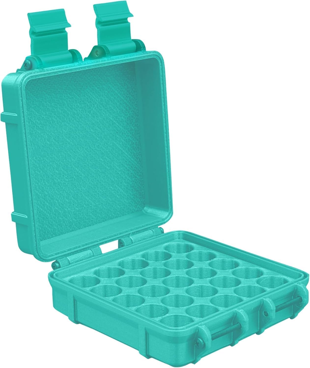 3D Printed Vial Storage Case - Waterproof 3ml Vial Storage Case with 25 Slots - Freezer Safe Hard Shell Essential Oil Case for Home, Fridge, Travel, 16mm Max Diameter, 35mm Max Height