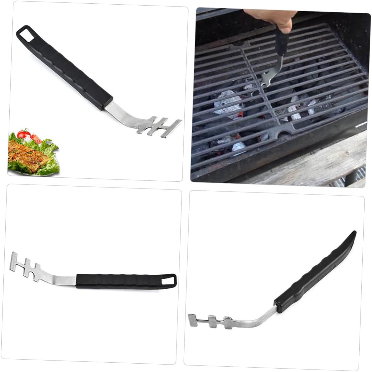 3pcs Stainless Steel Grill Grippers Anti-scald Barbecue Net Lifter