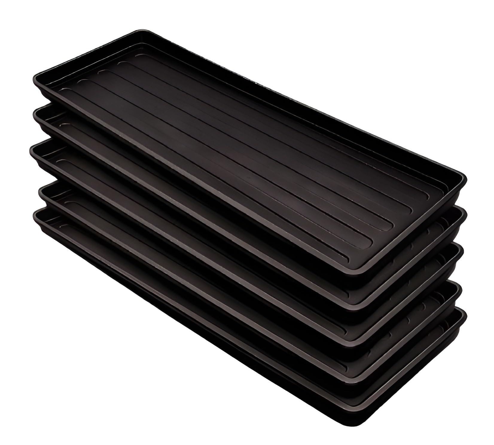 5X Grow Bag Tray Heavy Duty Plant Trays for Seedlings Pots & Grow Bags Waterproof Seed Tray Drip Tray for Indoor & Outdoor Gardening Greenhouse Reusable Growbag Planting 100 x 40 Reusable Tray