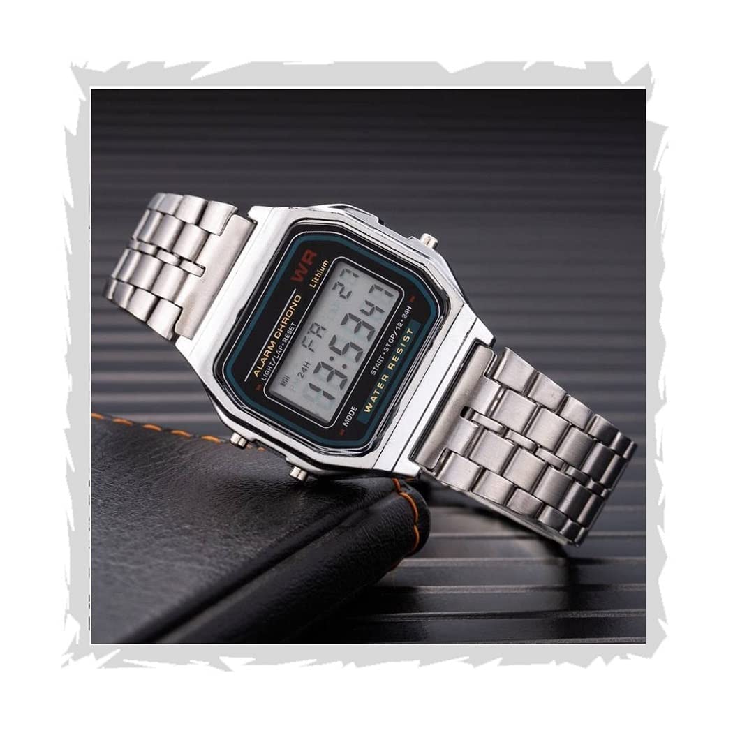 CLOUDWOODDigital Square Dial Vintage Unisex Wrist Watch for Men Women -WCH70