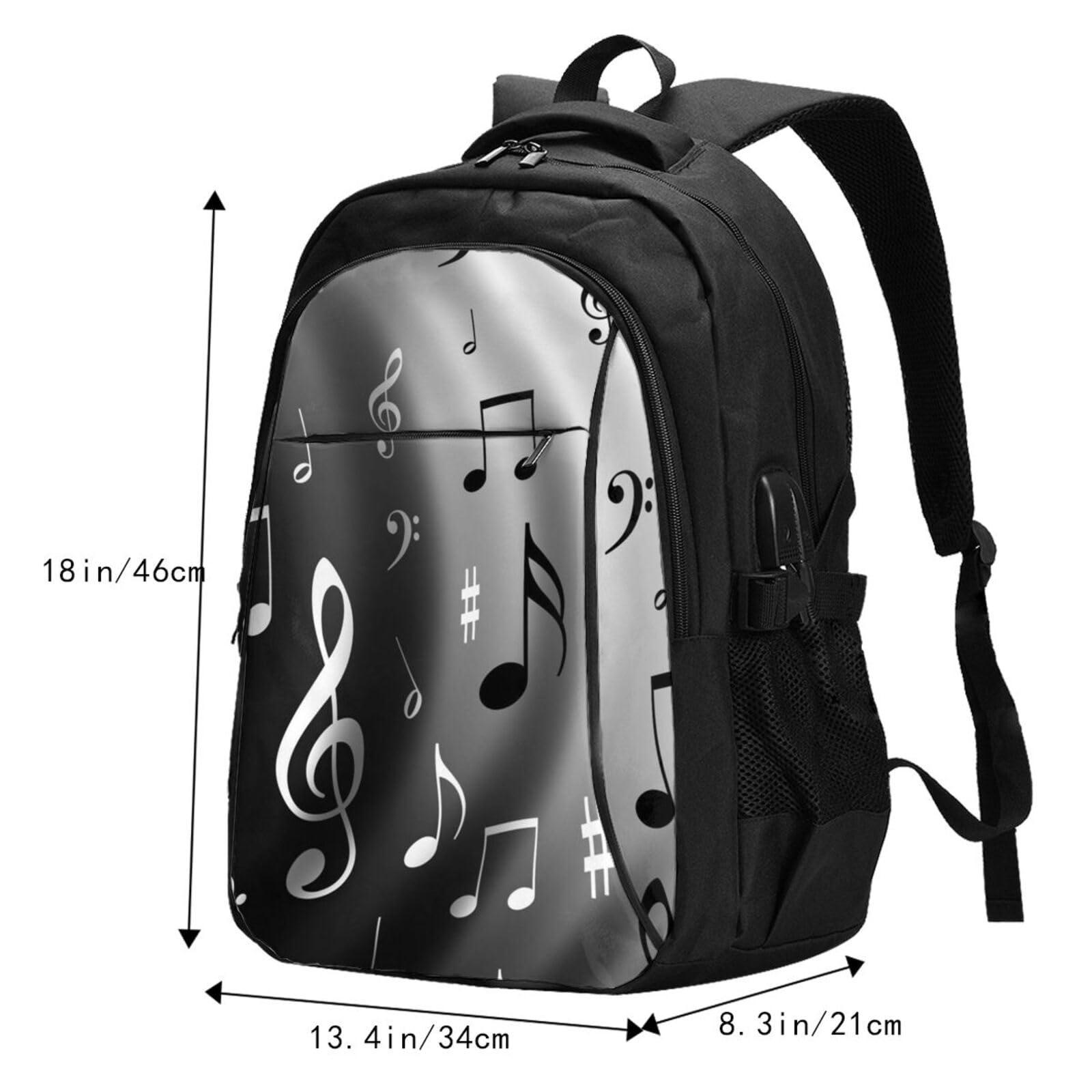 InOmak Noten drucken, Reiserucksack, Freizeitrucksack, Schulrucksack, Laptop-Rucksack für Damen und Herren
