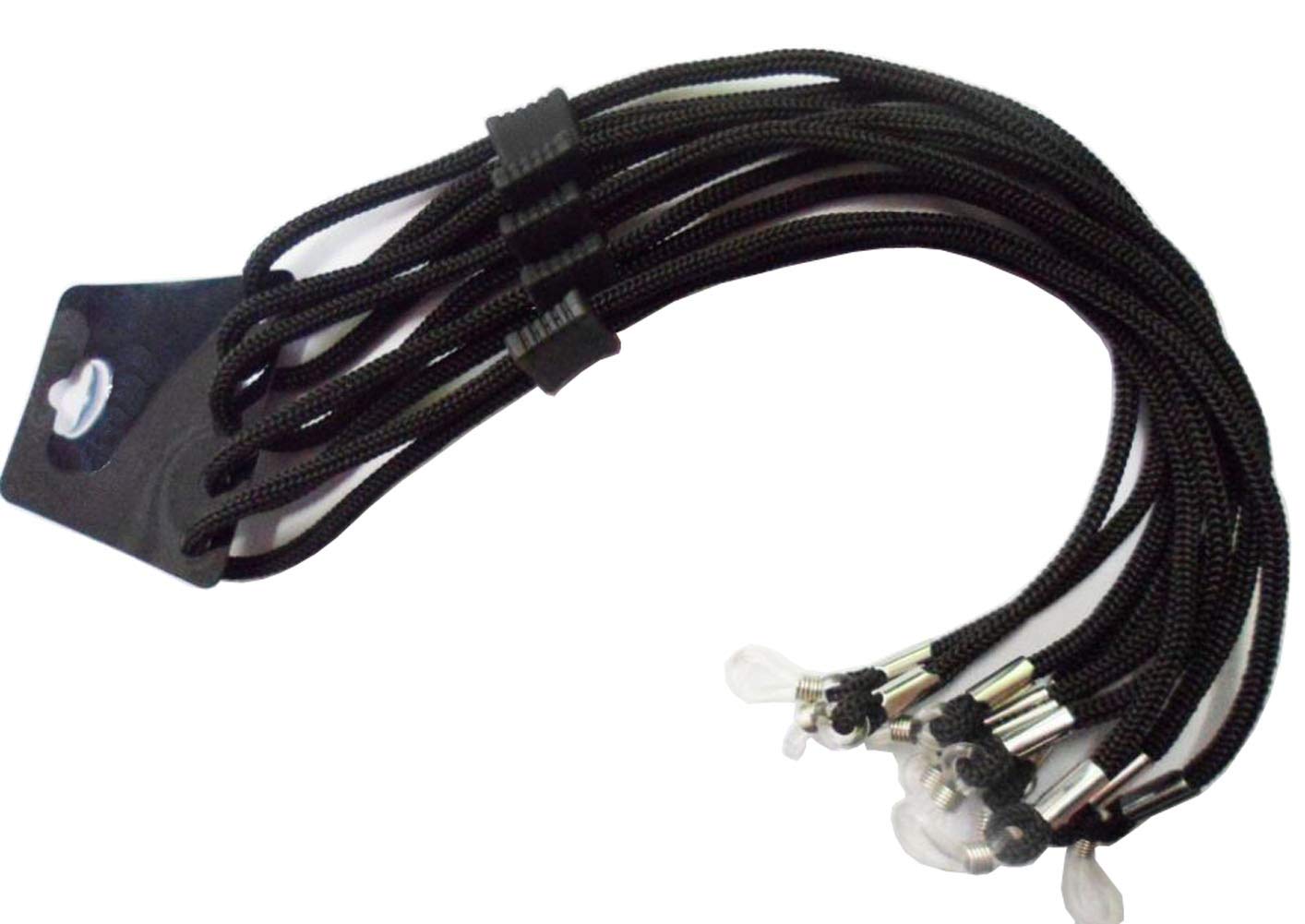 HappyupcityHappyupcity 10PCS Black Adjustable Nylon Braided Non Slip Eyewear Holder Universal Fit Rope Eyewear Retainer Sports Unisex Sunglass String Cord Strap Eyeglass Glasses Neck Cord Chains Lanyards