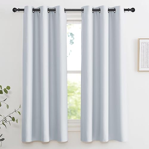 Miniatura 37 de KGORGE - Cortinas opacas grises para dormitorio 2 paneles, 42 x 63 pulgadas con ojales, cortinas de oscurecimiento de habitación con aislamiento
