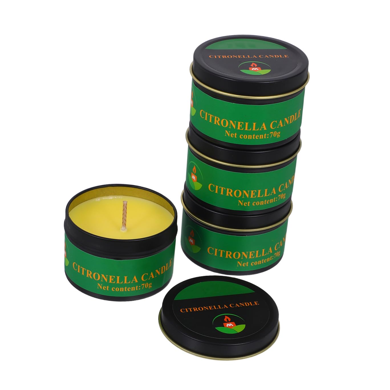 FOMIYES Lot de 4 Bougies Parfumées Soja en Boîte de Fer Blanc, Bougies Décoratives Senteur Agréable pour Camping et Barbecue en Extérieur