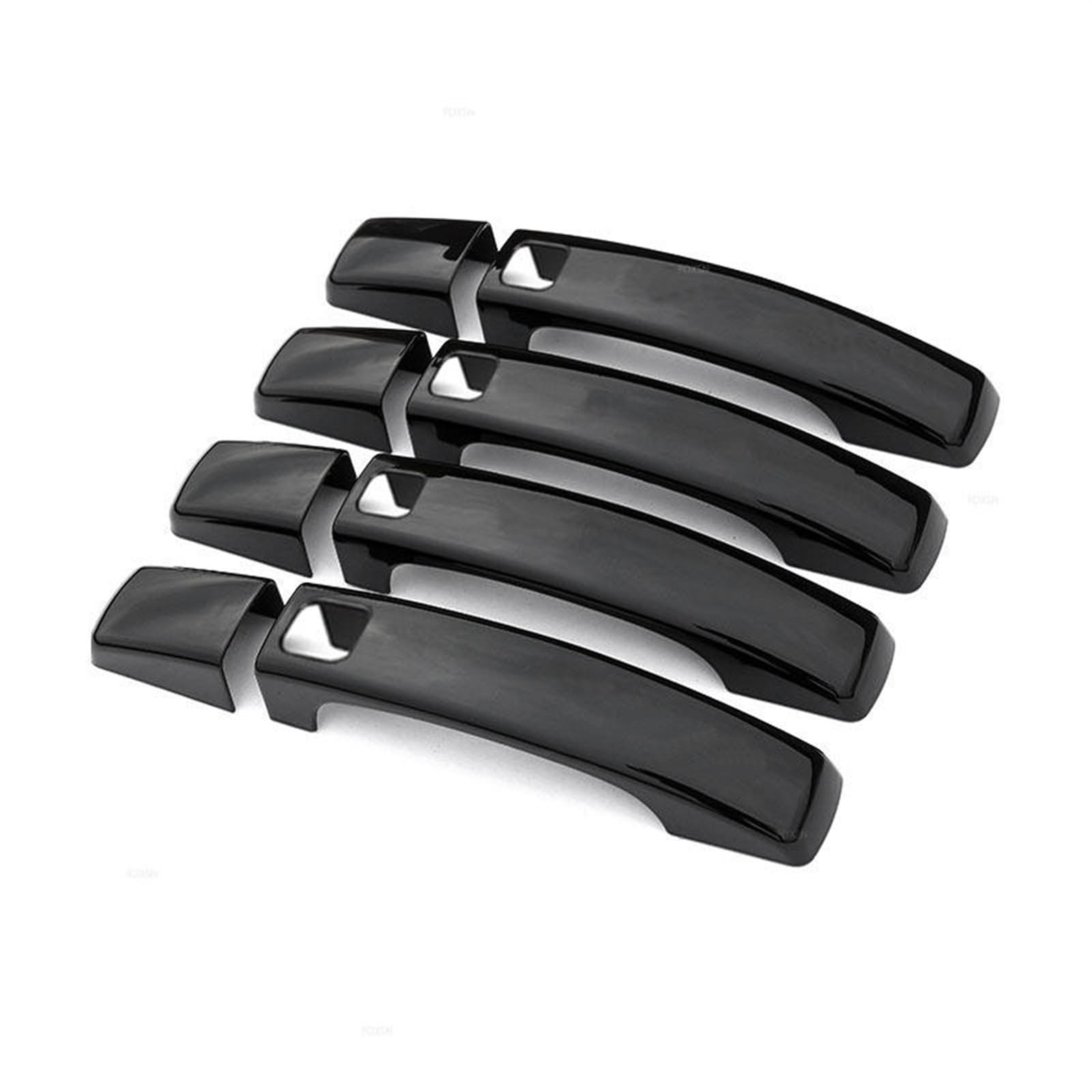 Set di 9 coperture per maniglia della portiera nera lucida per