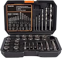 Vista 1 de 26Pcs Nuts Screws Bolt Extractor Sockets Set, Remove Stripped, Frozen, Rounded-Off Bolts, Nuts & Screws, Extractor Drill Bit Tools Set with Solid