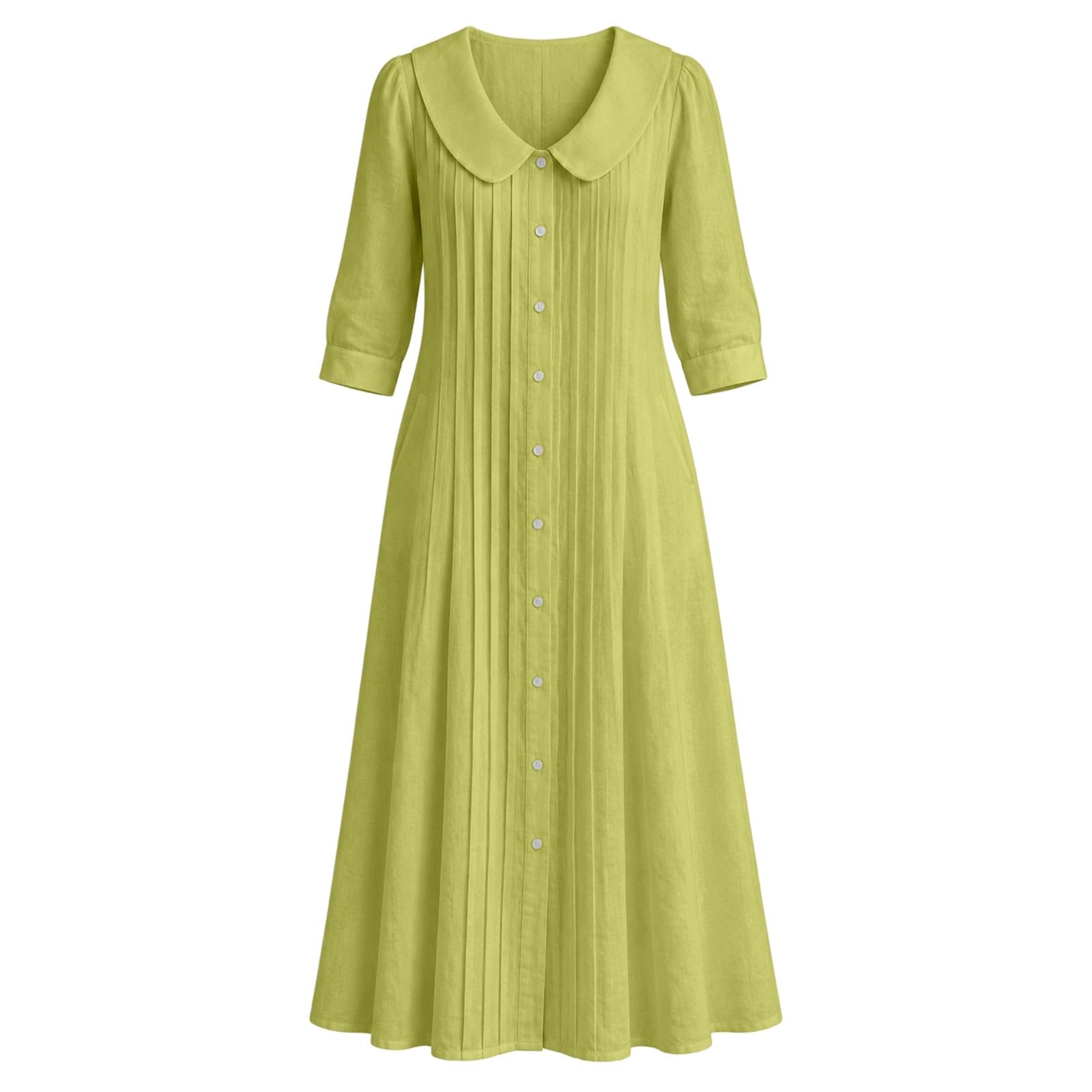 Vestido de lino para mujer, vestido de playa para mujer, vestido de