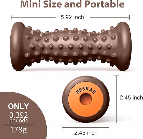 Vista 39 de BESKAR Rodillo de masaje de pies para aliviar la fascitis plantar, herramienta de reflexología de pies, rodillo de masaje de punto de presión