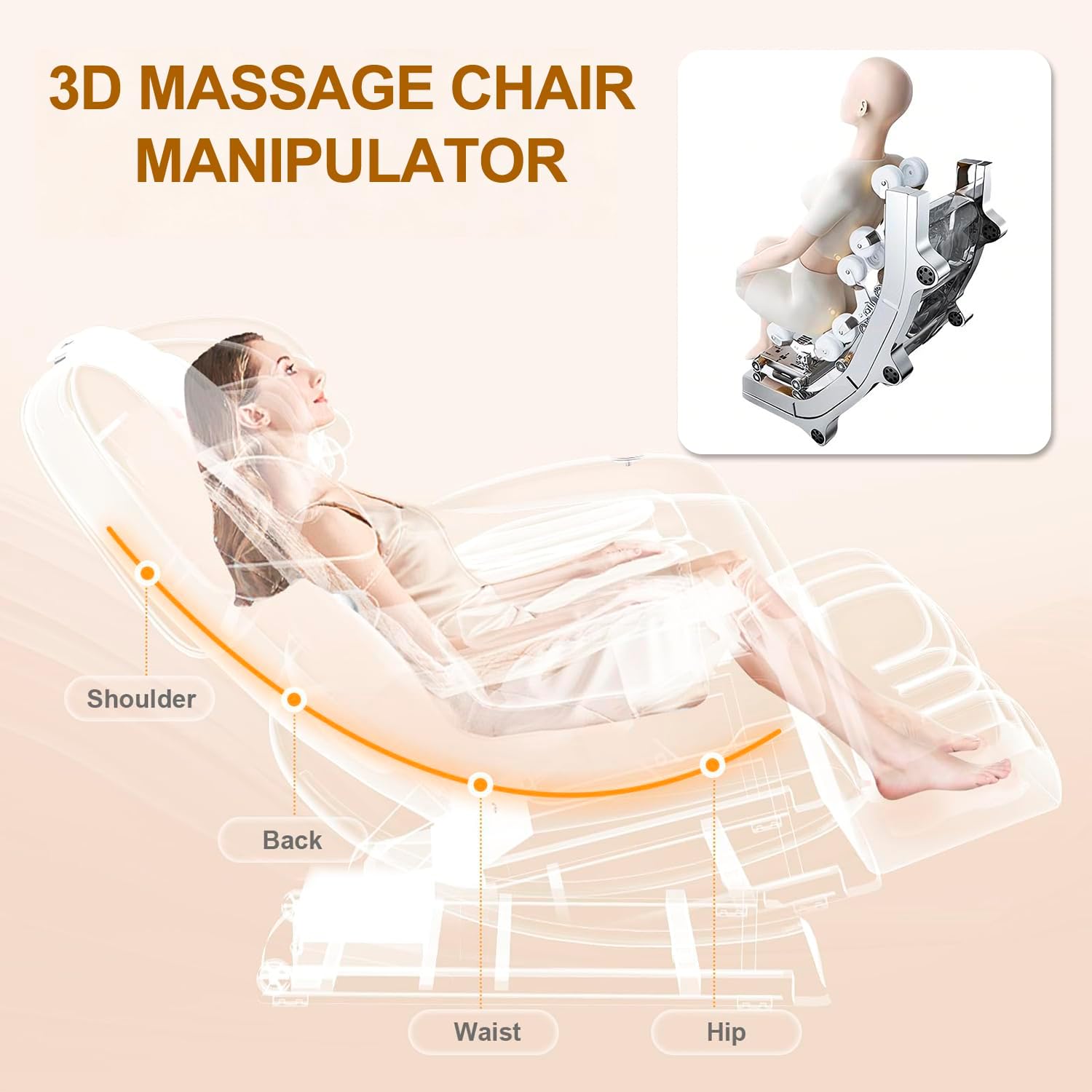 F&G Massage Chair Full Body,Zero-Gravity SL Track Massage Chair, 5 Level Heating Function and Airbag Massage,Foot Rollers,Wireless Phone Charging