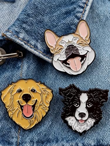 3 Pcs Dog Breed Enamel Pin Set