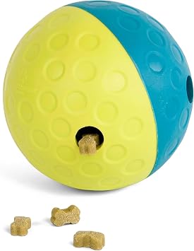 Outward Hound by Nina Ottosson Treat Tumble Interactive Puzzle Ball Dog Toy, Level 1 Beginner, Blue, Small 4.75" Diameter