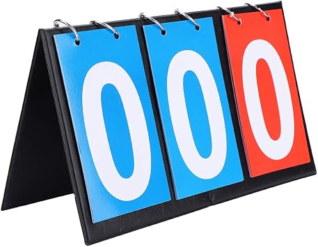Table Top Scoreboard Flipper, Portable Waterproof Scoreboard Scorekeeper, Flip Sport Score Counter for Football, Basketball, Table Tennis 3 Digital