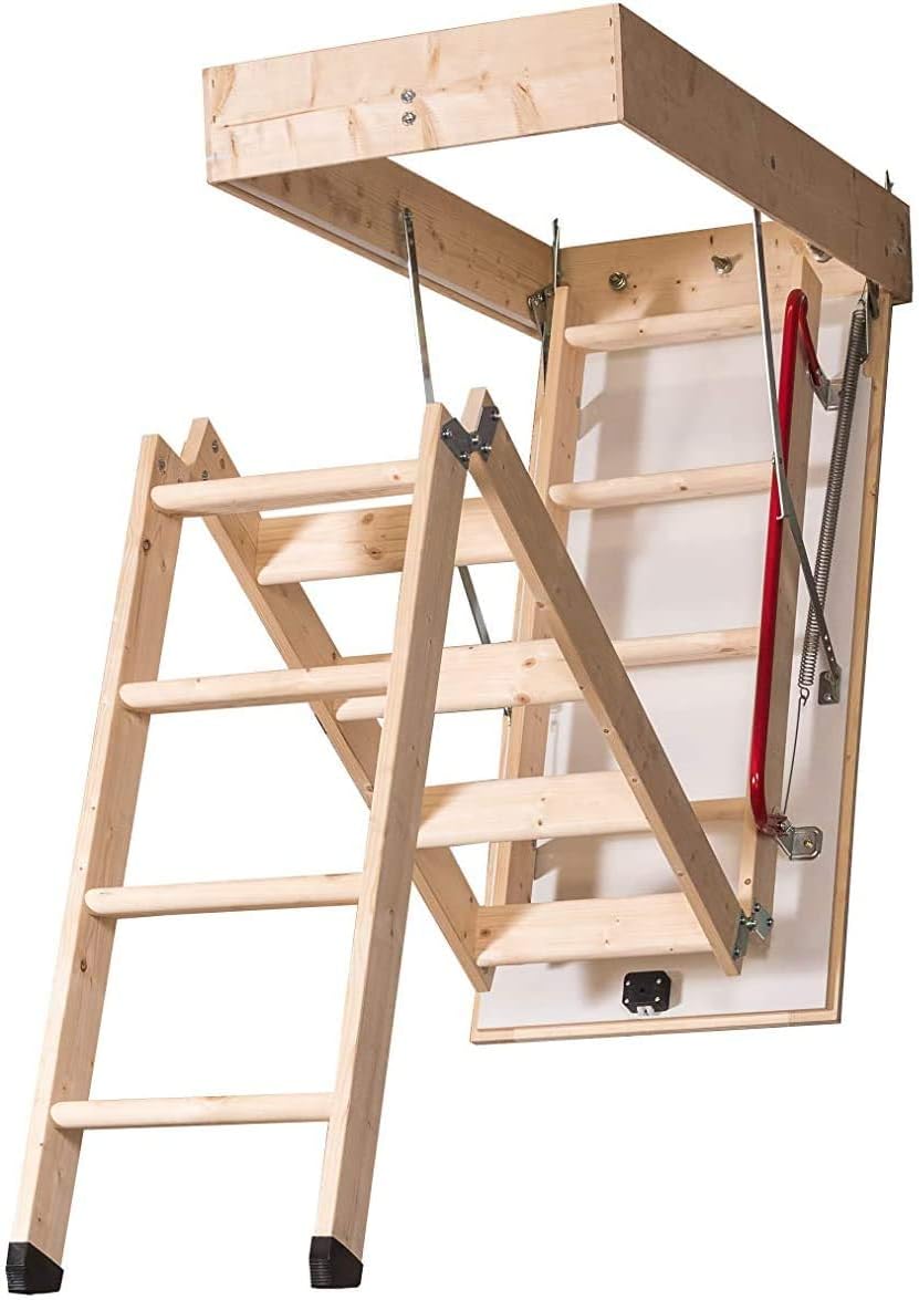 DJM Direct Deluxe Eco 3 Section Timber Folding Wooden Loft Ladder Frame