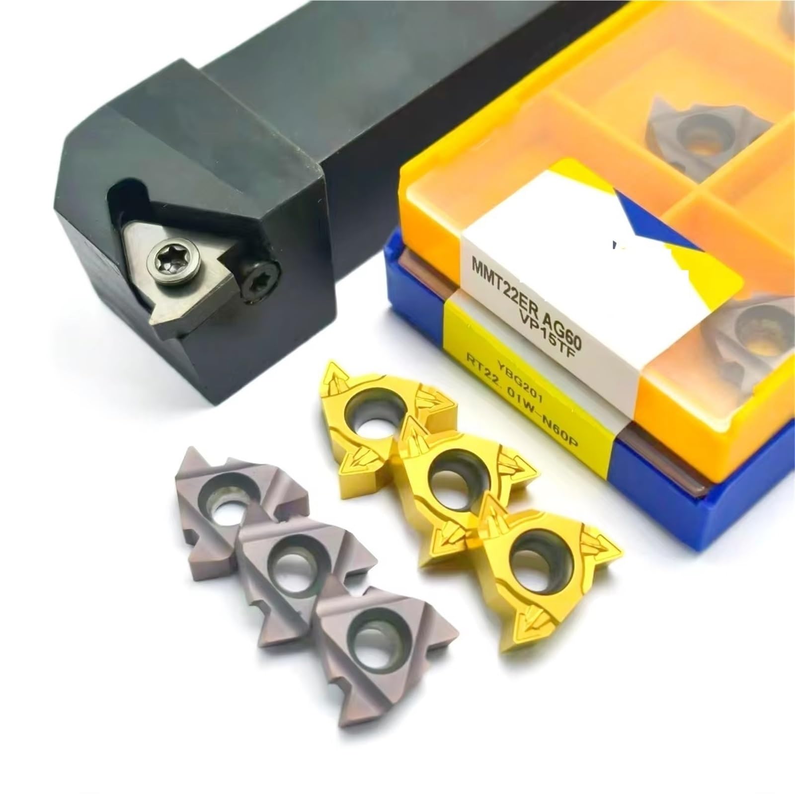 SER2020K22 SER2525M22 portaherramientas de torno de hilo externo MMT22 RT22 inserto de carburo de CNC MMT22ER AG60 VP15TF RT22.01W N60P YBG201 Herramienta de Torno(SER2525M22)