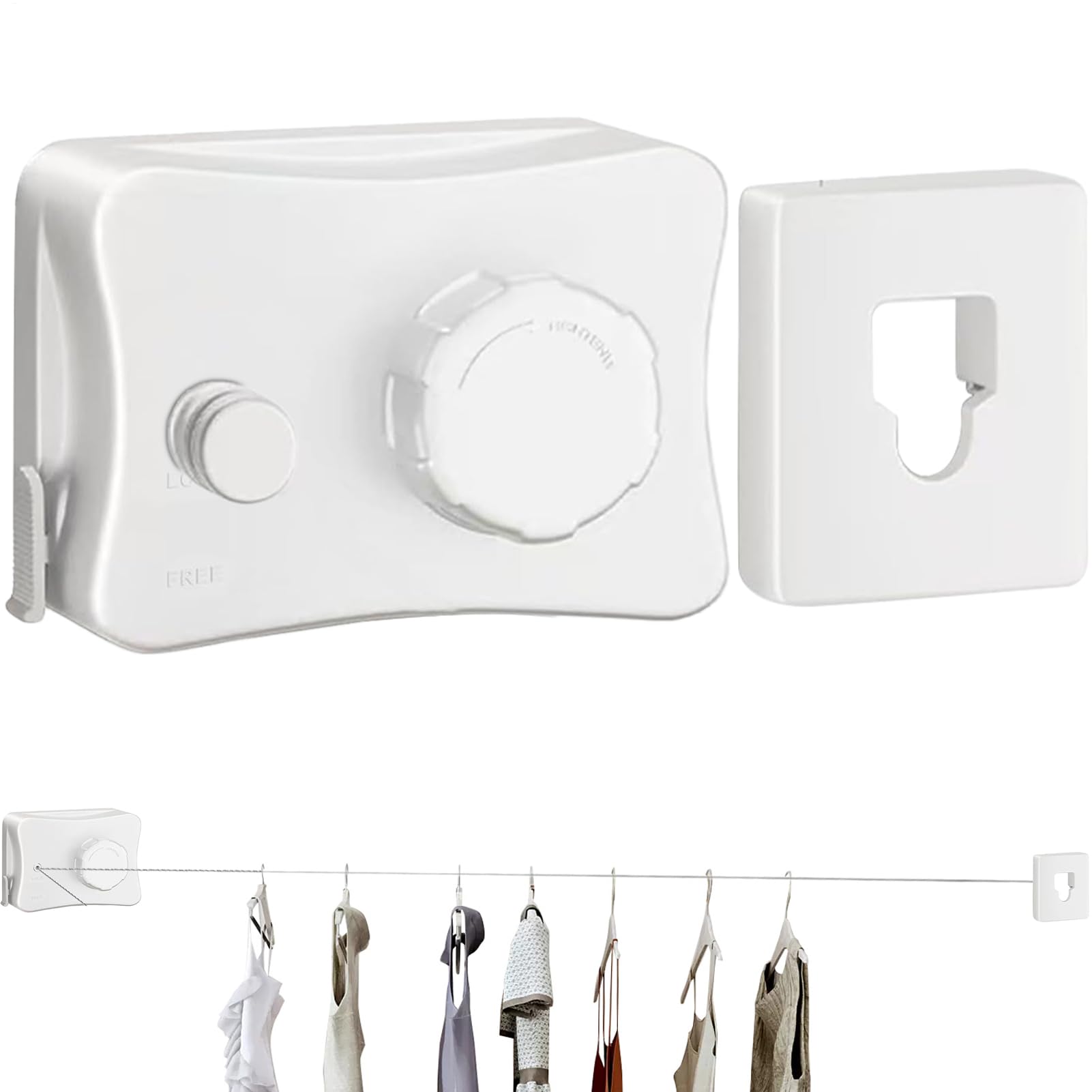 Corde à linge rétractable robuste pour dortoir et salle de bain