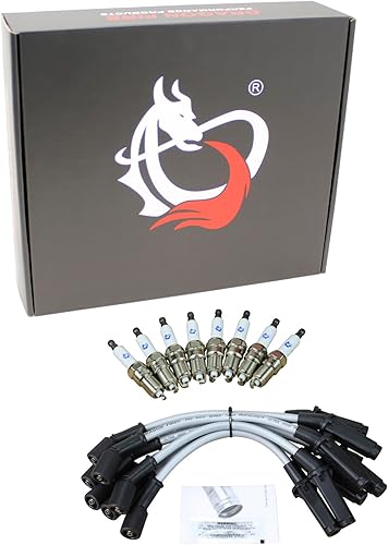AIP Electronics Dragon Fire Performance Power Pack completo con bujías de iridio y cables de bujía de 13 pulgadas compatibles con Cadillac Chevy y