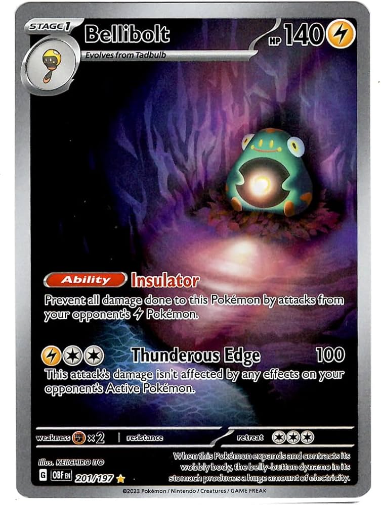Pokemon - Bellibolt 201/197 - Obsidian Flames - Illustration Rare
