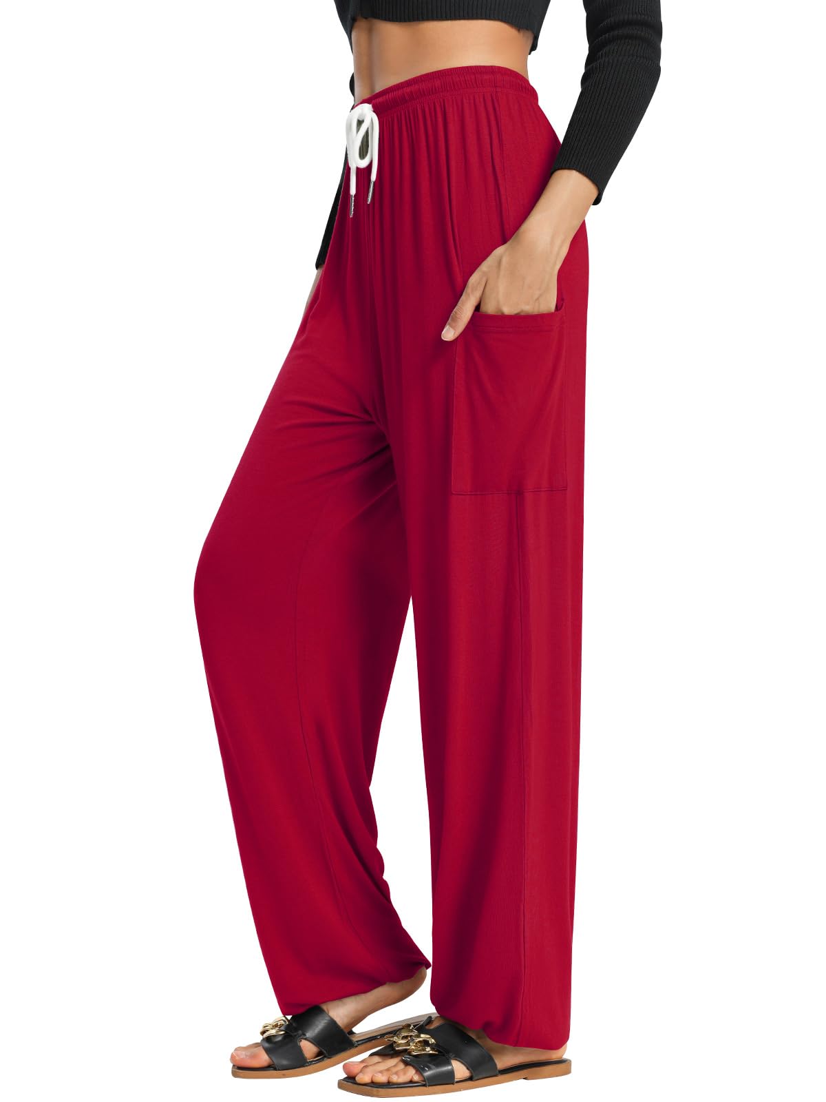 QIANXIZHAN Women's Harem Pants, Hippie Palazzo Pants Boho Joggers Yoga Clothes with Pockets