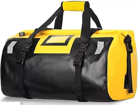 Waterproof PVC Motorcycle Saddlebags, Large Capacity Universal Motorcycle Side Bags, Long-Lasting Multi-Purpose Saddle Bags for Cruiser Touring AdventureYellow Black,40L