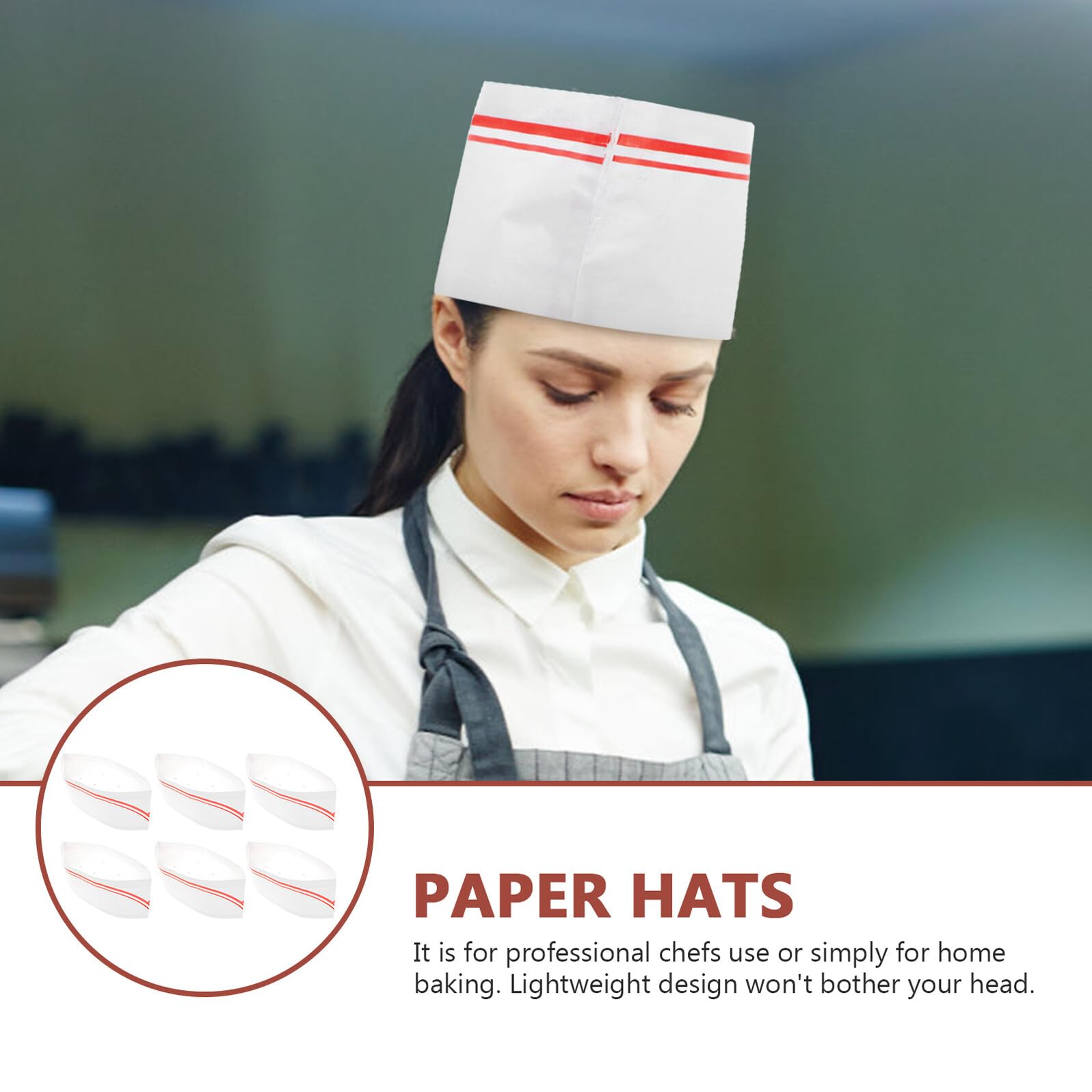 80 Pezzi Cappelli da Cuoco in Carta Bianca per Cucina e Ristoranti