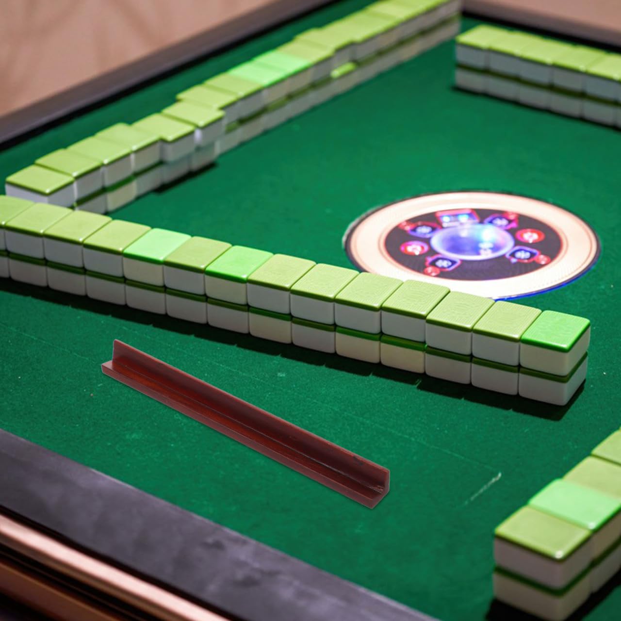 PRETYZOOM Mini Mahjong Wooden Ruler for American Mahjong Slotted Design Non-Slip Portable and Compact Tile Holder Ideal for Board Games and Travel - Image 4