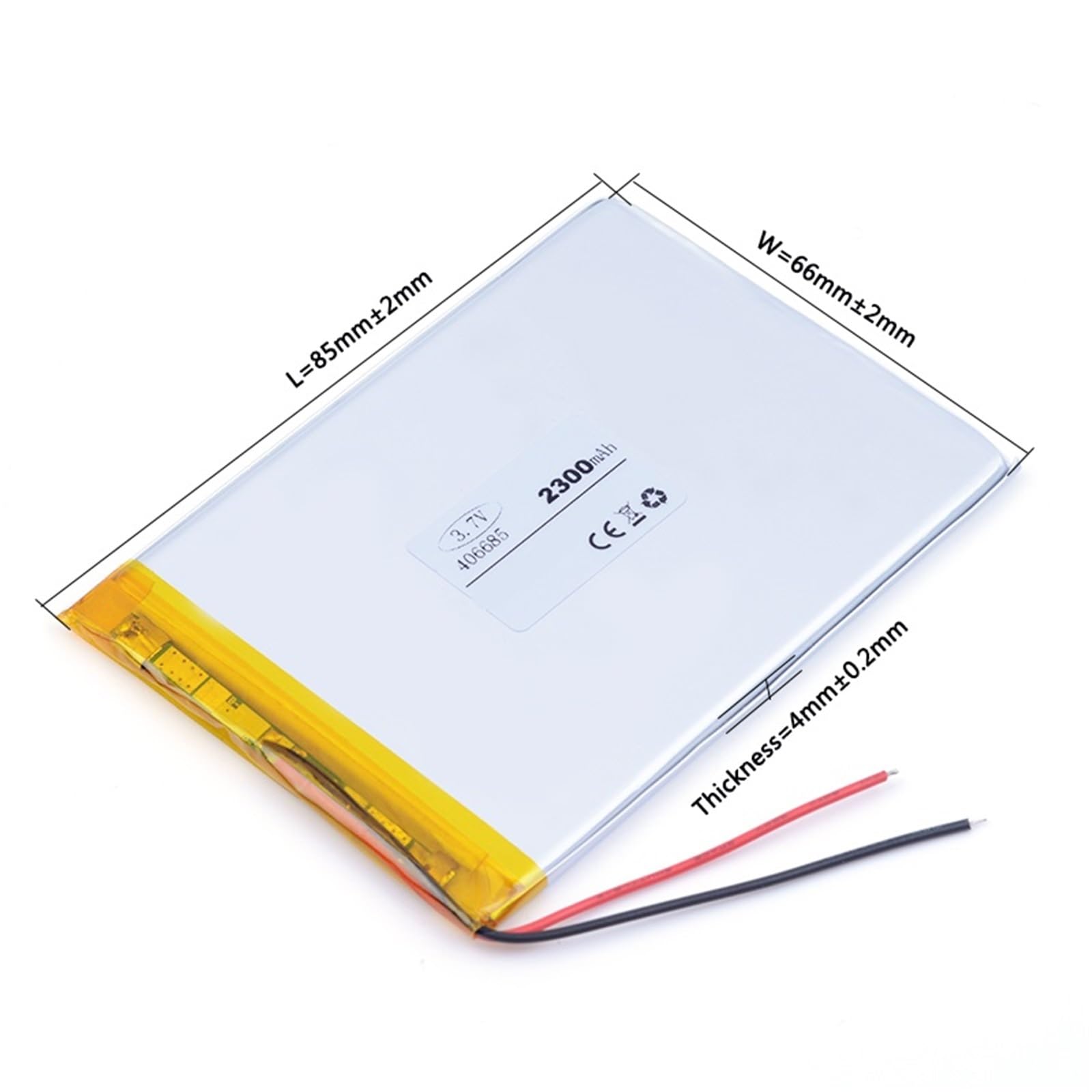 406685 3,7 V 2300 mAh, 1 pièce