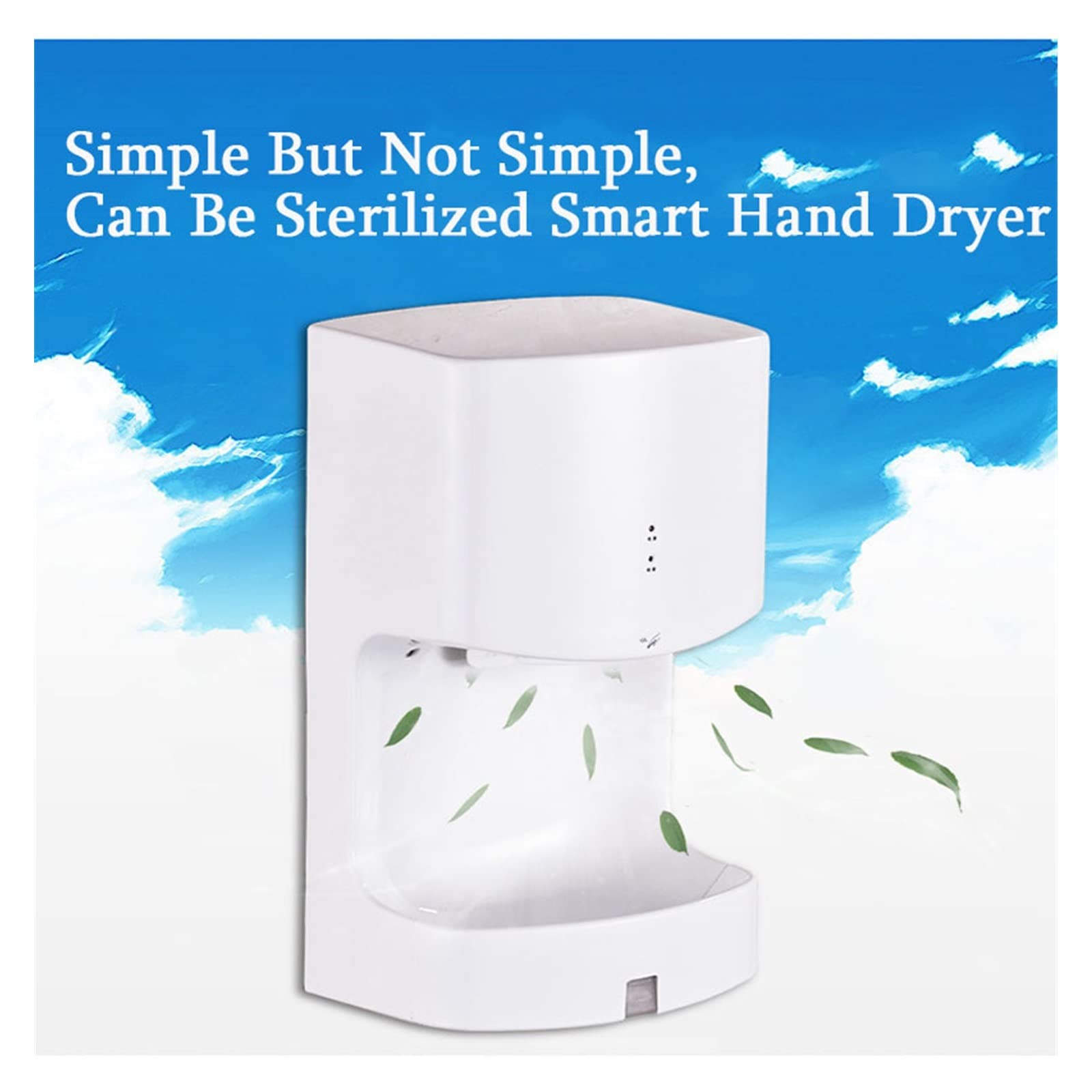 Secador de Manos, Secador de manos inducción automático 1200 W, secador baño teléfono móvil soplado alta velocidad montado en la pared con bandeja agua(Bianco)