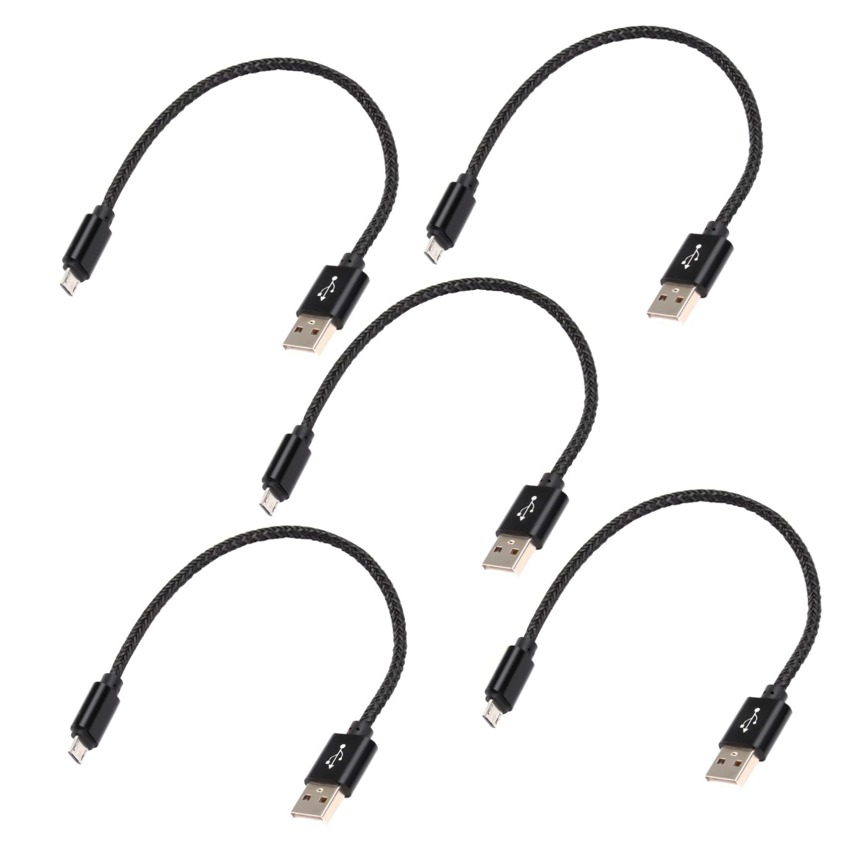 Hemobllo 15pezzi Cavo Usb Nylon Intrecciato Per Sincronizzazione Dati e Carica Rapida Compatibile Con Smartphone e Tablet Nero
