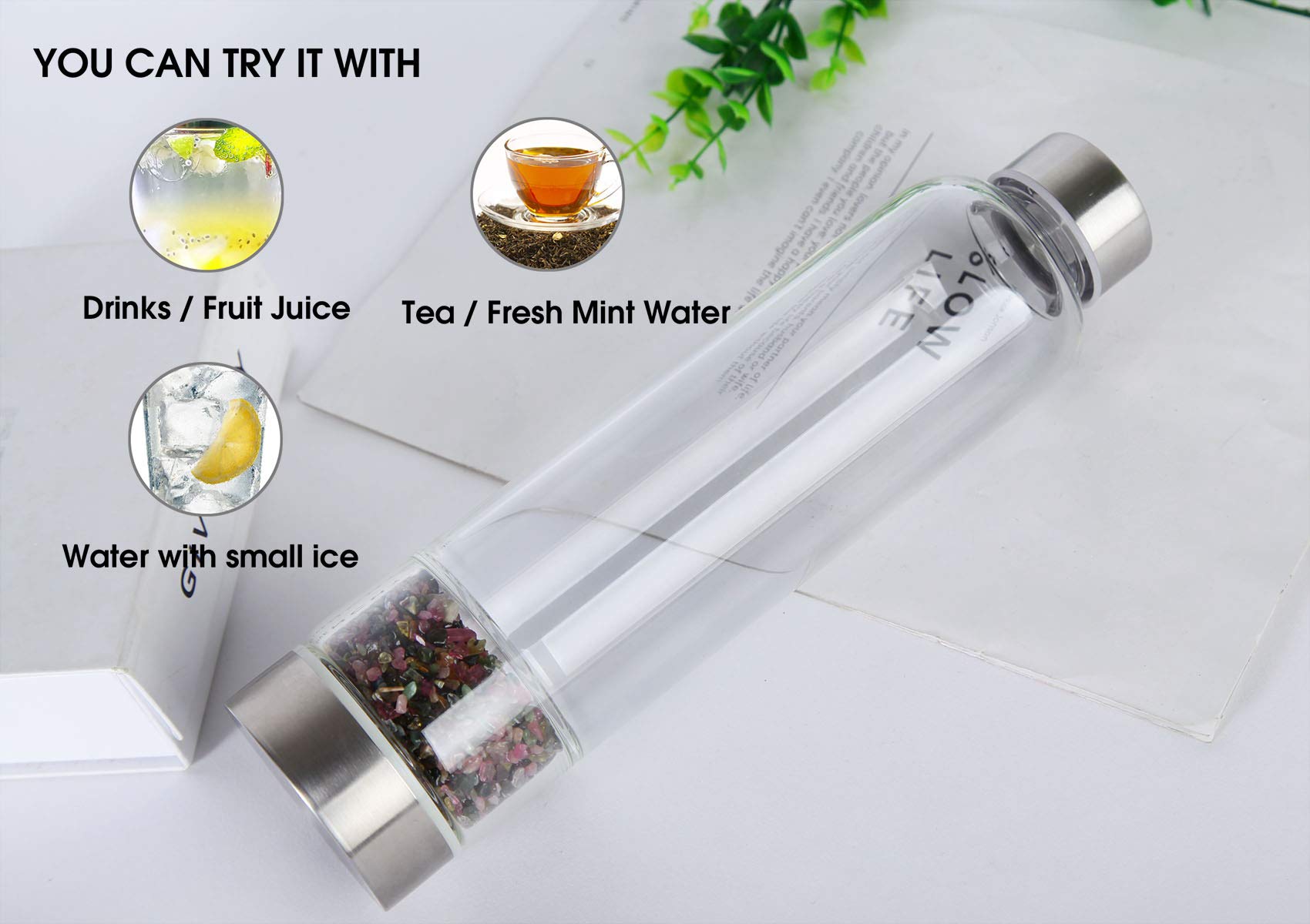 Amazon.co.jp: AMOYSTONE クリスタルストーン Elixir ウォーターボトル