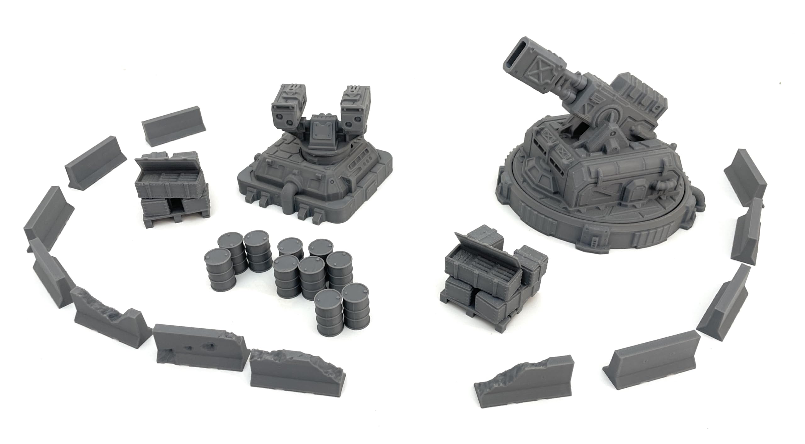 LM3D Sci-Fi Planetary Defense Post, 28mm-32mm Scenery, Coil Gun and Missile Launcher - Tabletop Wargames Terrain