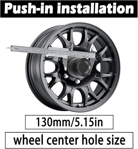 Miniatura 4 de 4 tapas centrales de rueda de remolque de 5.15 pulgadas, diámetro de 5.15 pulgadas, 4.92 pulgadas de alto, tapa de cubo de acero inoxidable para