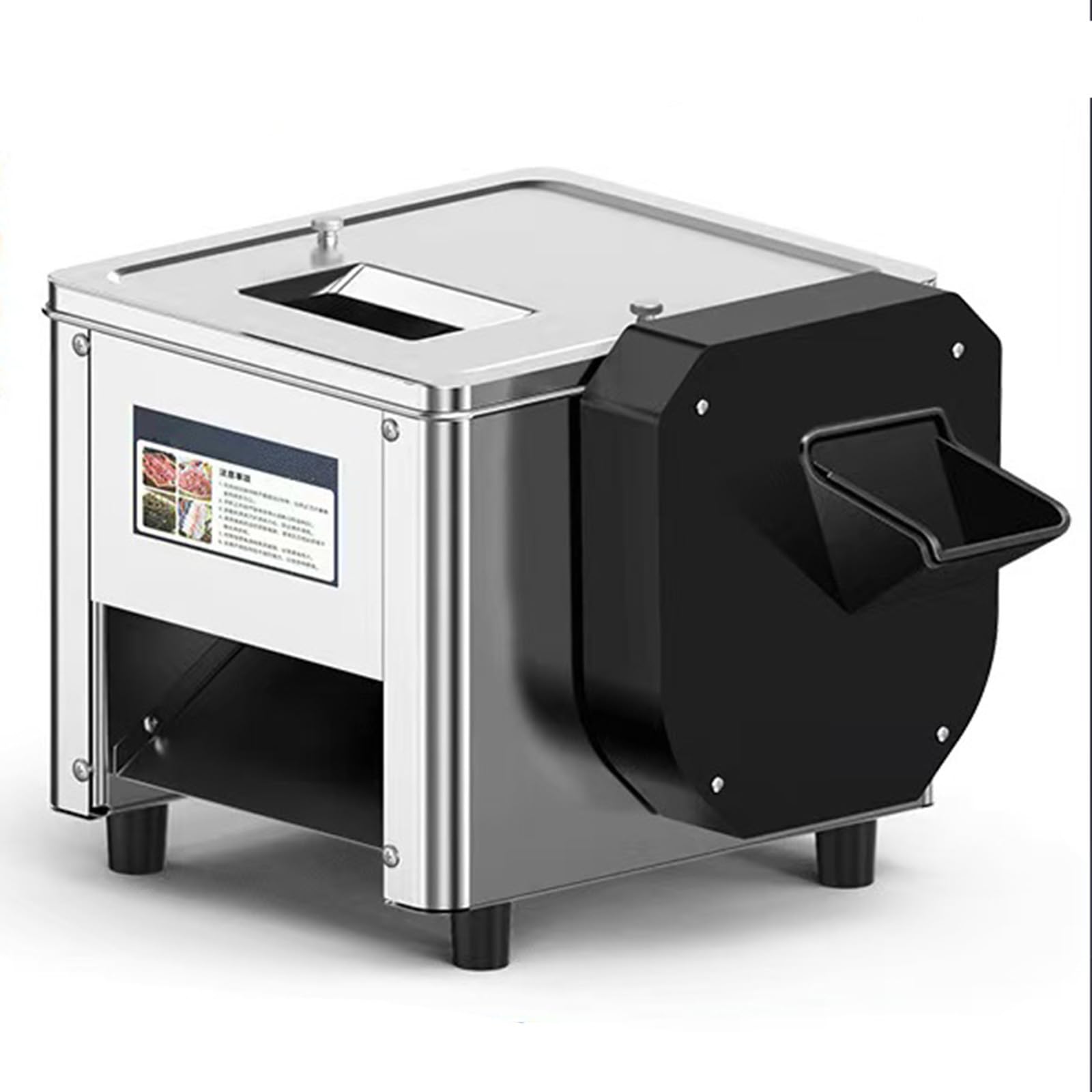 OLSKFUH Commercial Meat Slicer, Stainless Steel, Fully Automatic, Small Size, For Slicing And Shredding Meat And Vegetables; Also Suitable For Home,Single