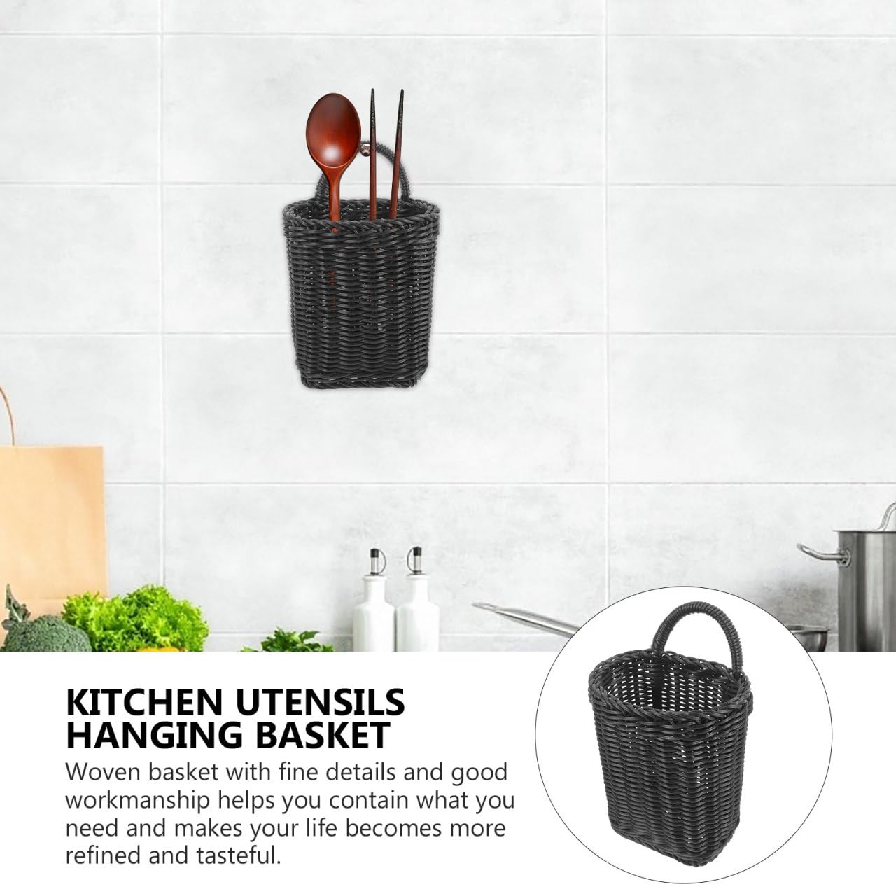 Panier Mural Suspendu Sans Perçage - Pour Salle De Bain Et Cuisine, Rangement Serviettes Et Objets
