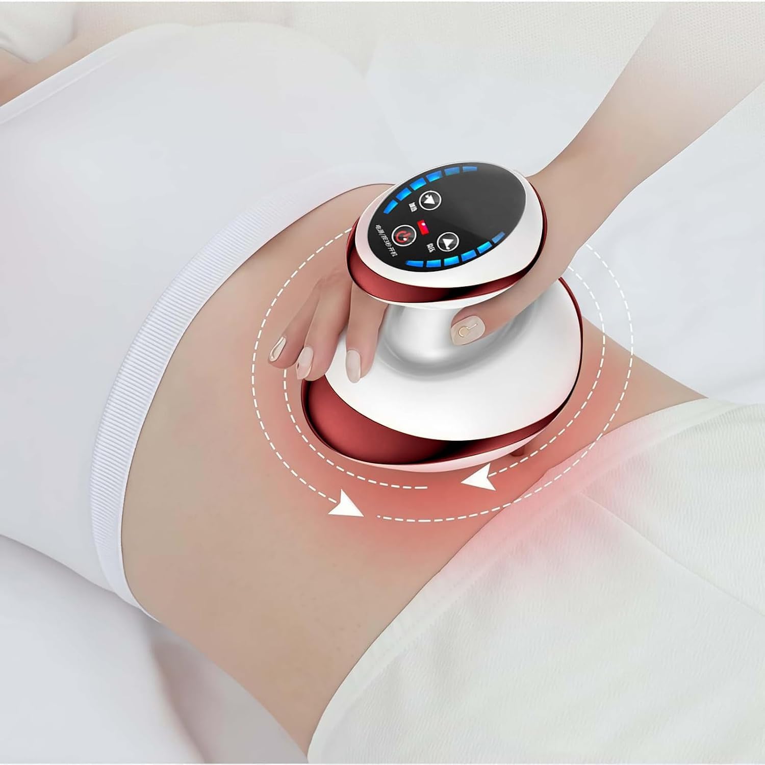 4 en 1 Herramienta de masaje Gua Sha eléctrica, con luz roja 9 niveles de succión y calor, Piel más firme, succión fuerte de presión negativa, herramienta inalámbrica, (1 unidad blanco)