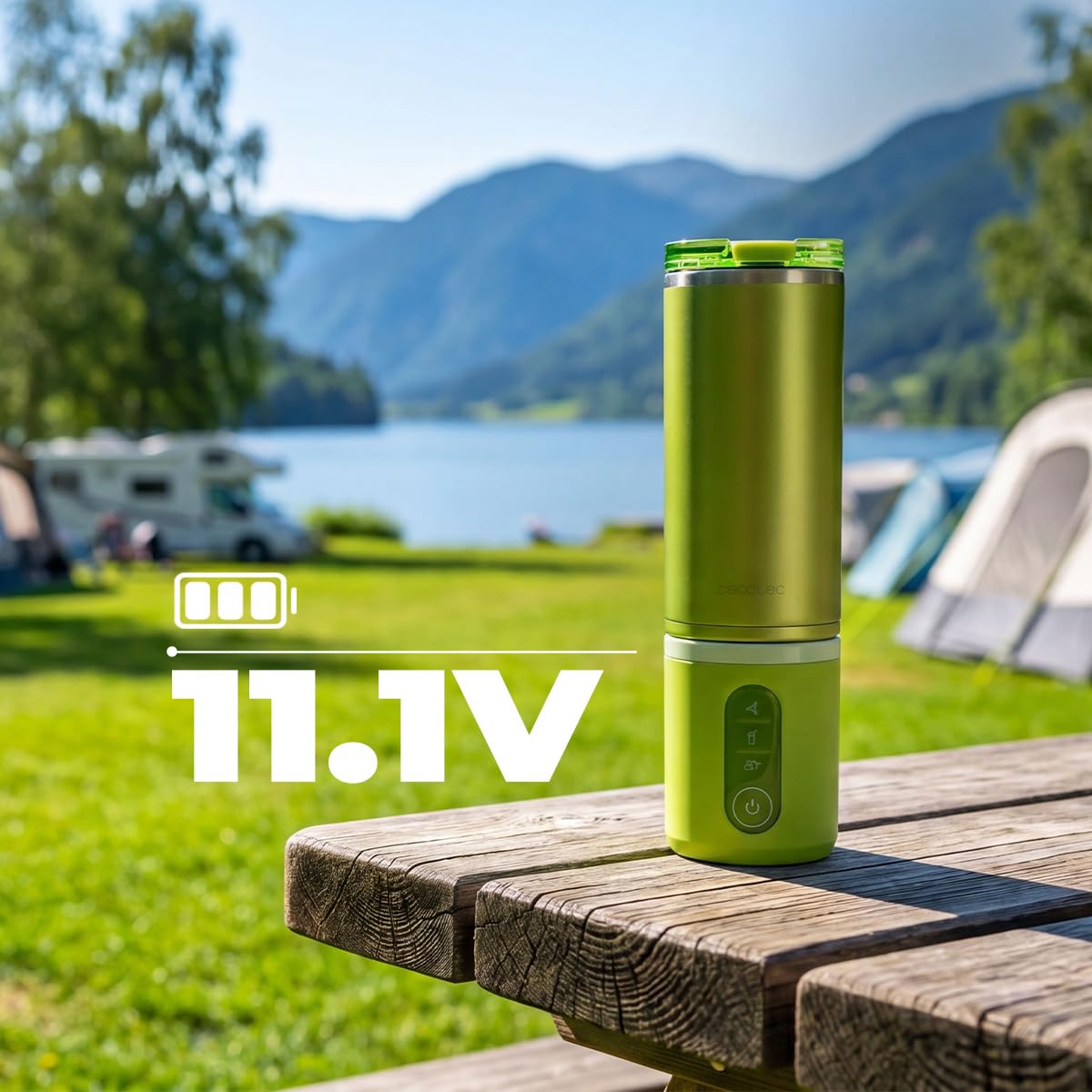 Cecotec Frullatore Portatile Power Titanium Shake2Go Dark Steel. 180W, Bicchiere Metallo 600ml Senza BPA, 3 Programmi Automatici, Ricarica USB-C, Goditi le Tue Bevande Fresche Molto più a Lungo Oggi