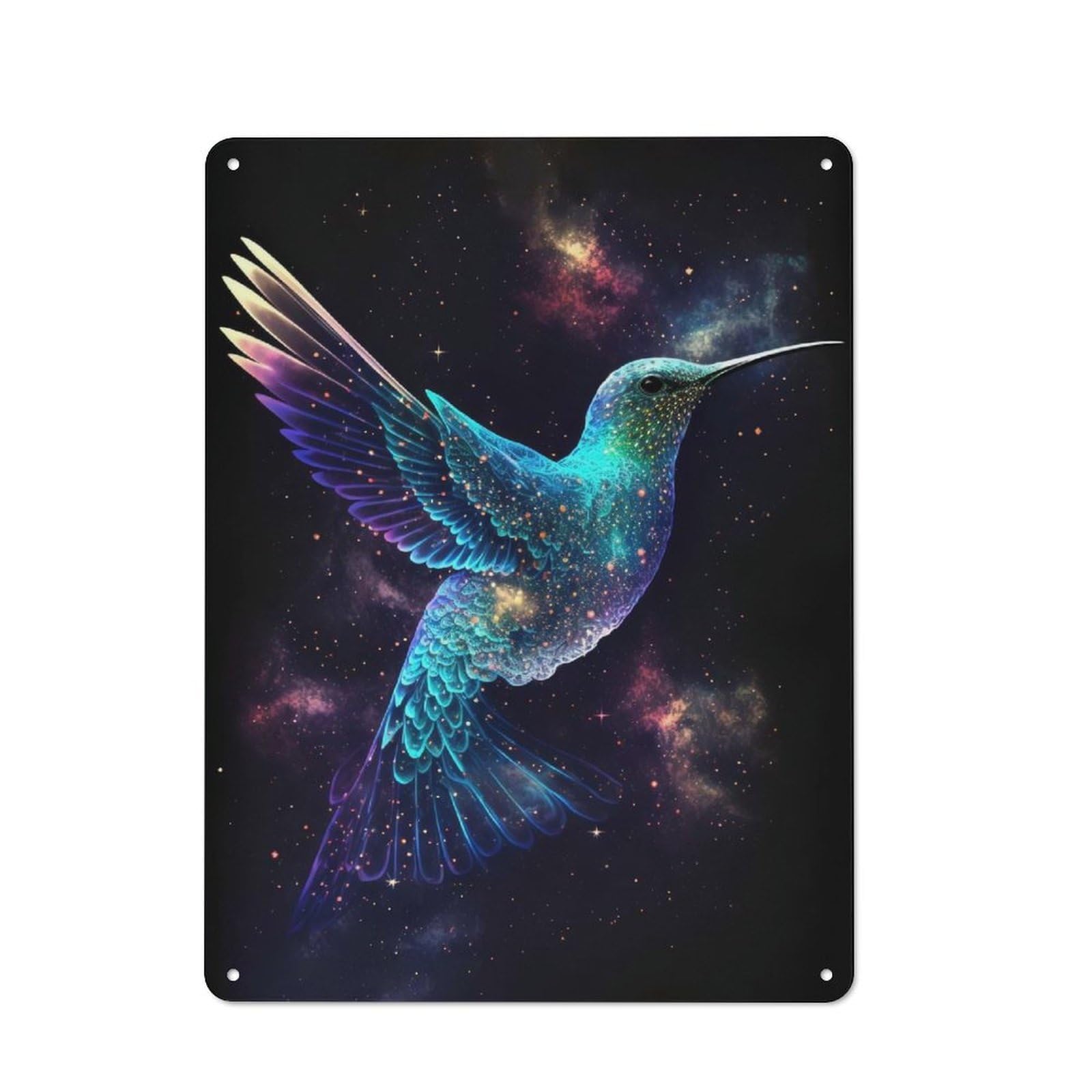 Creative Space Hummingbird Office Metal Sign 40x30cm, Office Wall Decor for Hobby Room, Office, Lounge Or Living Room
